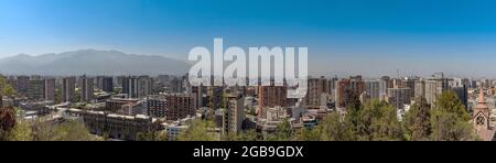 Vue sur les toits de Santiago, Chili Banque D'Images