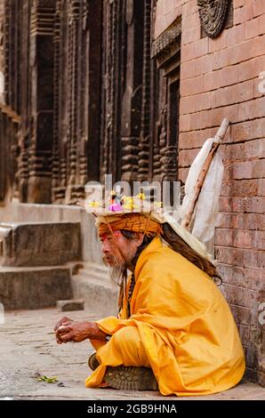 Bhaktapur et Katmandou 2013. Tremblement de terre pré-Népal. Maintenant lourdement endommagé et détruit Banque D'Images