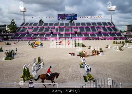 Tokyo, Japon. 02 août 2021. L'installation d'équitation pour le saut en équipe, en général; équitation, l'évacuation, le saut/équipe/individu le 2 août 2021; Jeux Olympiques d'été 2020, à partir de 23.07. - 08.08.2021 à Tokyo/Japon. Banque D'Images