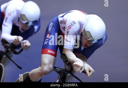 Photo du dossier datée du 26-02-2018 de Ed Clancy. Date de publication : le mardi 3 août 2021. Banque D'Images