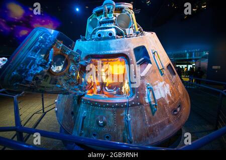 Module de commande Apollo 17 exposé au Johnson Space Center de Houston, Texas, États-Unis. Banque D'Images