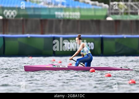 Tokyo, Japon. 03ème août 2021. Canot Sprint. Voie navigable Sea Forest. 6-44. 3 chome. Uminomori. Koto-ku. Tokyo. Liudmyla Luzan (UKR). Crédit Garry Bowden/Sport en images/Alamy Live News crédit: Sport en images/Alamy Live News Banque D'Images
