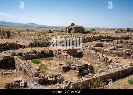 ANI ville ruines historiques ruines anciennes d'une ville antique à Kars, Turquie. Photo de haute qualité Banque D'Images