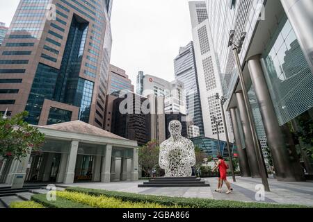 Singapour, -29 janvier 2019 : Raffles place, station de métro et centre du quartier financier de Singapour, espace commercial au sud de Singapour Banque D'Images