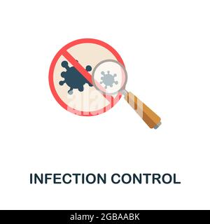 Icône plate de contrôle des infections. Panneau coloré de la collection de résistance aux antibiotiques. Illustration de l'icône Creative infection Control pour la conception de sites Web Illustration de Vecteur
