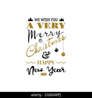 Carte de vœux de Noël. Typographie. Utilisable pour les bannières, les cartes de vœux, les cadeaux, etc Illustration de Vecteur