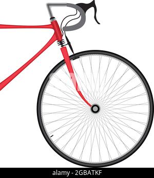 Gros plan d'un vélo à vitesse rouge isolé sur fond blanc. Concept de sport et de vélo. . Illustration vectorielle Illustration de Vecteur