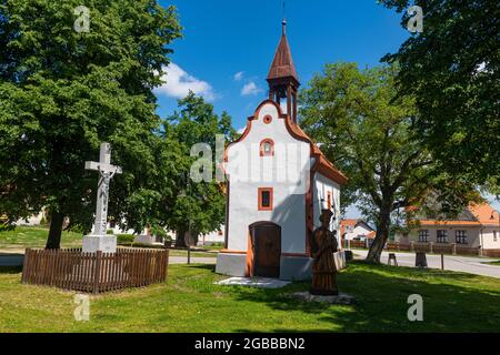 Le village historique de Holasovice, site classé au patrimoine mondial de l'UNESCO, Bohême du Sud, République tchèque, Europe Banque D'Images