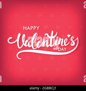 Carte de vœux Happy Valentines Day, affiche typographique avec calligraphie moderne. Illustration vectorielle. Illustration de Vecteur