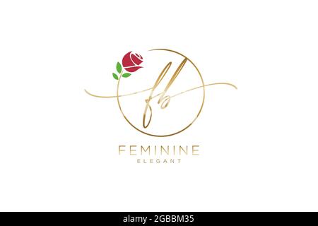 FB logo féminin beauté monogramme et élégant logo design, écriture logo de la signature initiale, mariage, mode, floral et botanique avec la création Illustration de Vecteur