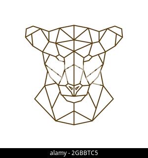 Tête géométrique d'une lionne. Animal sauvage. Illustration vectorielle. Illustration de Vecteur