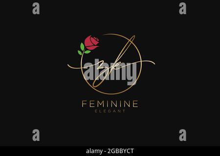ZK logo féminin beauté monogramme et élégant logo design, écriture logo de la signature initiale, mariage, mode, floral et botanique avec la création Illustration de Vecteur