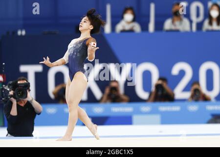 Mai MURAKAMI (JPN) Médaille de bronze lors des Jeux Olympiques Tokyo 2020, finale de sol de l'appareil de gymnastique artistique pour femmes le 2 août 2021 au Centre de gymnastique Ariake à Tokyo, Japon - photo Kanami Yoshimura / photo Kishimoto / DPPI Banque D'Images