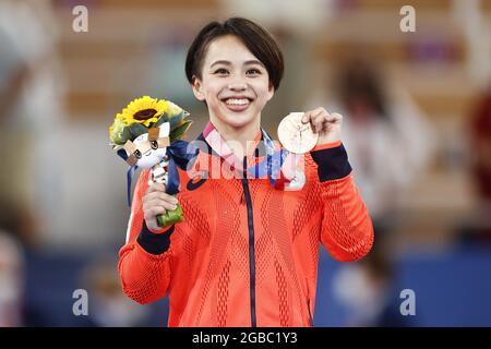 Mai MURAKAMI (JPN) Médaille de bronze lors des Jeux Olympiques Tokyo 2020, finale de sol de l'appareil de gymnastique artistique pour femmes le 2 août 2021 au Centre de gymnastique Ariake à Tokyo, Japon - photo Kanami Yoshimura / photo Kishimoto / DPPI Banque D'Images