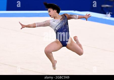 Mai MURAKAMI (JPN) Médaille de bronze lors des Jeux Olympiques Tokyo 2020, finale de sol de l'appareil de gymnastique artistique pour femmes le 2 août 2021 au Centre de gymnastique Ariake à Tokyo, Japon - photo Kanami Yoshimura / photo Kishimoto / DPPI Banque D'Images