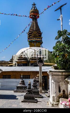 Kaathe Swayambhu Shree GHA chaitya, stupa bouddhiste à Katmandou, Népal Banque D'Images