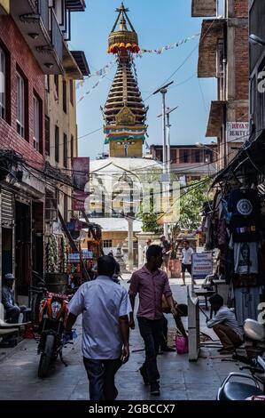 Kaathe Swayambhu Shree GHA chaitya, stupa bouddhiste à Katmandou, Népal Banque D'Images