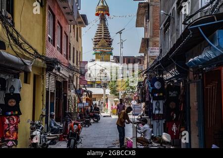 Kaathe Swayambhu Shree GHA chaitya, stupa bouddhiste à Katmandou, Népal Banque D'Images