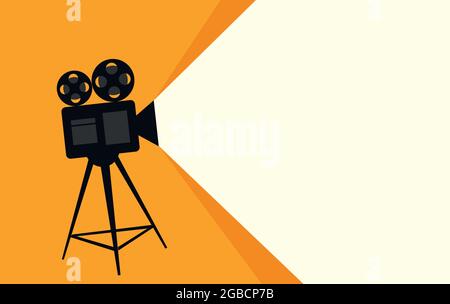 Horaire de film de l'affiche. Cartoon vector illustration. Cinema film. vector Illustration de Vecteur