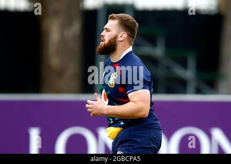 Luke Cowan-Dickie, Lions britanniques et irlandais, lors d'une séance d'entraînement à l'école secondaire Hermanus. Date de la photo: Mardi 3 août 2021. Banque D'Images