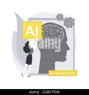 Illustration du vecteur de concept abstrait de l'intelligence artificielle. Illustration de Vecteur