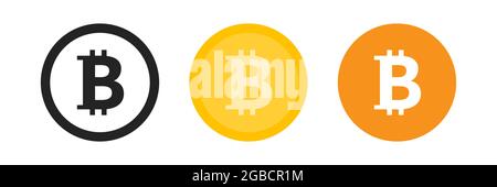 Logo Bitcoin en colos noir, doré et orange Illustration de Vecteur