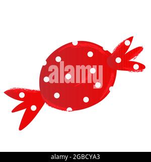 Bonbon d'Halloween dans un emballage à pois rouges. Elément clipart d'illustration vectorielle isolé sur fond blanc Illustration de Vecteur