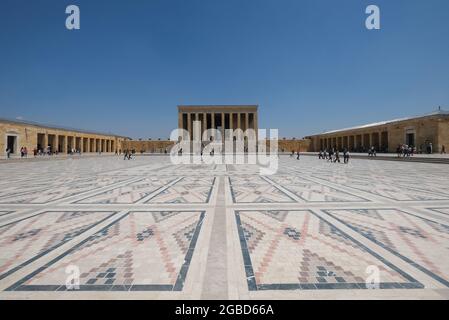 Personnes visitant le mausolée d'Ataturk, Ankara, Turquie Banque D'Images