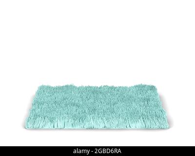 Tapis moelleux carré. illustration 3d isolée sur fond blanc. Moquette simple Banque D'Images