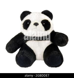 Doux mignon panda jouet isolé sur fond blanc. Banque D'Images