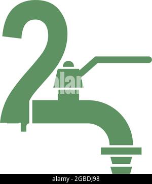 Icône de robinet avec modèle vectoriel de logo numéro 2 Illustration de Vecteur