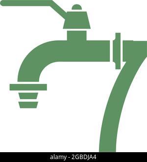 Icône de robinet avec modèle vectoriel de logo numéro 7 Illustration de Vecteur