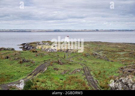 Corne de brume désutilisée sur l'île de mai - Écosse, Royaume-Uni Banque D'Images