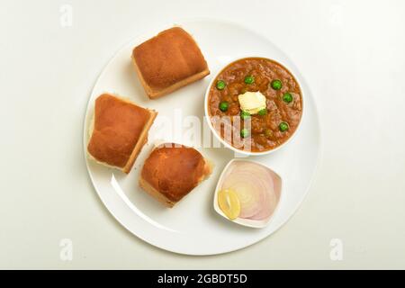 PAV Bhaji à plat célèbre Maharashtrian Food Banque D'Images