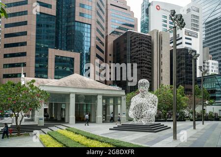 Singapour, -29 janvier 2019 : Raffles place, station de métro et centre du quartier financier de Singapour, espace commercial au sud de Singapour Banque D'Images