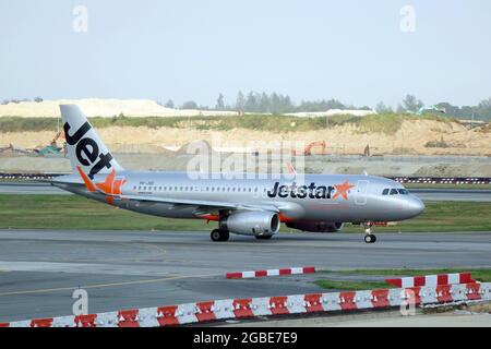 Pacific Airlines, Jetstar Pacific Airlines, (est une compagnie low-cost dont le siège social est situé dans le district de Tan Binh, Ho Chi Minh ville, Vietnam) Airbus A320 Banque D'Images