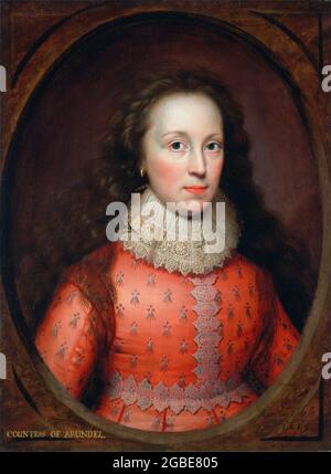 Portrait d'une femme, traditionnellement identifiée comme la comtesse d'Arundel - Cornelis Janssens van Ceulen, 1619 Banque D'Images
