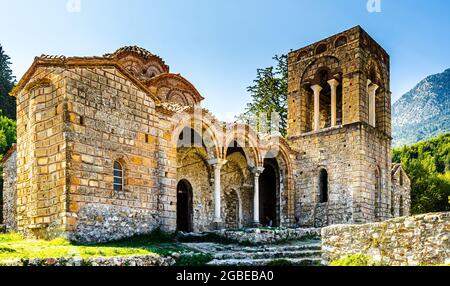 L'église byzantine d'Agia Sofia à Mystras, Péloponnèse, Grèce. Banque D'Images