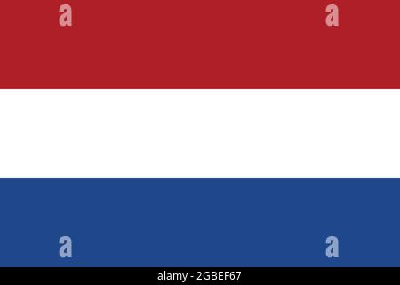 Drapeau national des pays-Bas taille et couleurs originales illustration vectorielle, drapeau tricolore néerlandais, de Nederlandse vlag, Royaume des pays-Bas Illustration de Vecteur