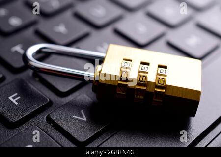 verrouillage du clavier, macro, concept de cyber-sécurité. Banque D'Images