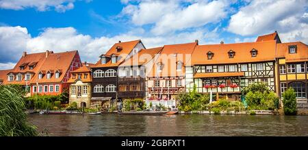 Bamberg en haute-Franconie-Bavière sur les rives du Regnitz Banque D'Images