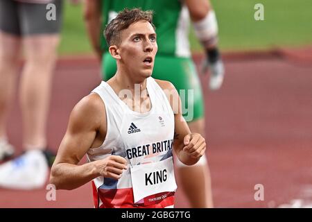 Tokyo, Japon. 03ème août 2021. Athlétisme. Stade olympique. 10-1 Kasumigaokamachi. Shinjuku-ku. Tokyo. David King (GBR) dans la 4ème chaleur des 110m haies. Crédit Garry Bowden/Sport en images/Alamy Live News crédit: Sport en images/Alamy Live News Banque D'Images