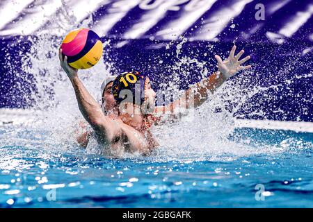 TOKYO, JAPON - 4 AOÛT : Felipe Perrone lors du tournoi de water-polo olympique de Tokyo 2020, match de quart-finale entre l'équipe des États-Unis et l'équipe d'Espagne au centre de tatouage Waterpolo le 4 août 2021 à Tokyo, Japon (photo de Marcel ter Bals/Orange Pictures) Banque D'Images