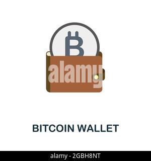 Porte-monnaie Bitcoin, icône plate. Panneau coloré de la collection de crypto-monnaies. Illustration de l'icône Creative Bitcoin Wallet pour la conception Web, les infographies et bien plus encore Illustration de Vecteur