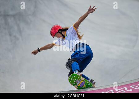 Tokyo, Japon, 04/08/2021, 4 août 2021 : Dora Varella pendant le skateboard du parc féminin aux Jeux Olympiques du parc urbain Ariake, Tokyo, Japon. Prix Kim/CSM Banque D'Images