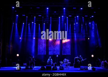 Tre Allegri Ragazzi Morti pendant le concert au cavea Auditorium Parco della Musica. (Photo de Domenico Cippitelli/Pacific Press) Banque D'Images