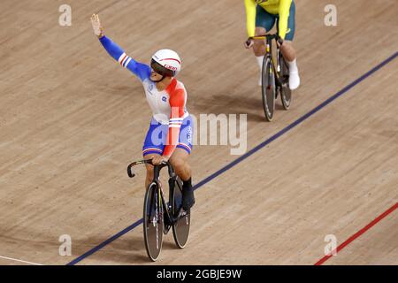 Izu, Japon, 04/08/2021, 118 GRENGBO Florian / 122 VIGIER Sebastian / 199 HELAL Rayan (FRA) pendant les Jeux Olympiques Tokyo 2020, Cyclisme Track Men's Team Sprint Finals for Bronze le 3 août 2021 à Izu Velodrome à Izu, Japon - photo Kishimoto / DPPI Banque D'Images