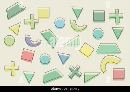 Seamless abstract pattern, vecteur de la télévision en couleurs et formes géométriques chiffres Illustration de Vecteur