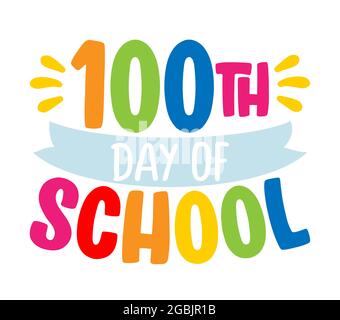 100e jour d'école - bon pour les vêtements, les ensembles-cadeaux, les photos ou les affiches de motivation. Motif typographique pour T-shirt d'éducation préscolaire. Bienvenue à l'école Illustration de Vecteur