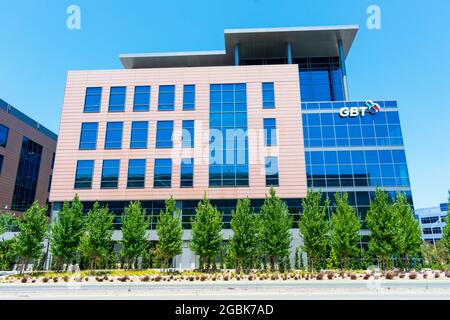 Façade et extérieur du bâtiment du siège de GBT. Global Blood Therapeutics est une société biopharmaceutique au stade clinique - South San Francisco, Californie Banque D'Images